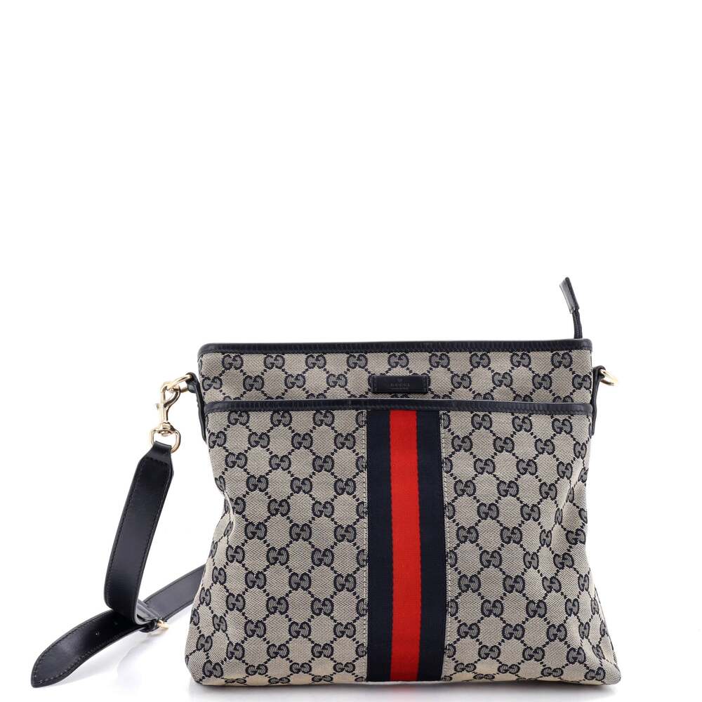 Gucci Front Pocket Web Messenger Gg #253702G12B